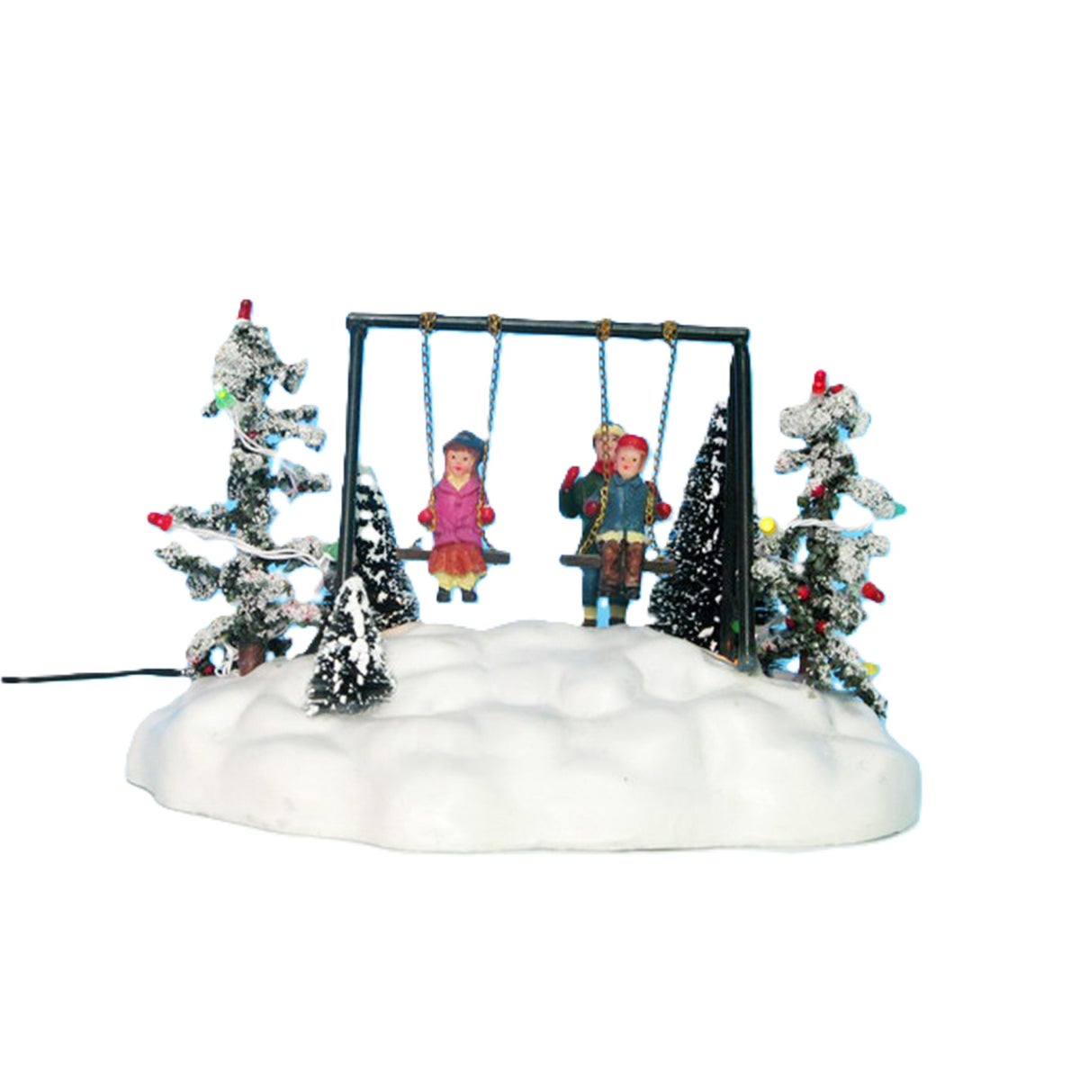 Kerstdorp schommelende kinderen 18x12x15cm Kerstdorp schommelende kinderen 18x12x15cm