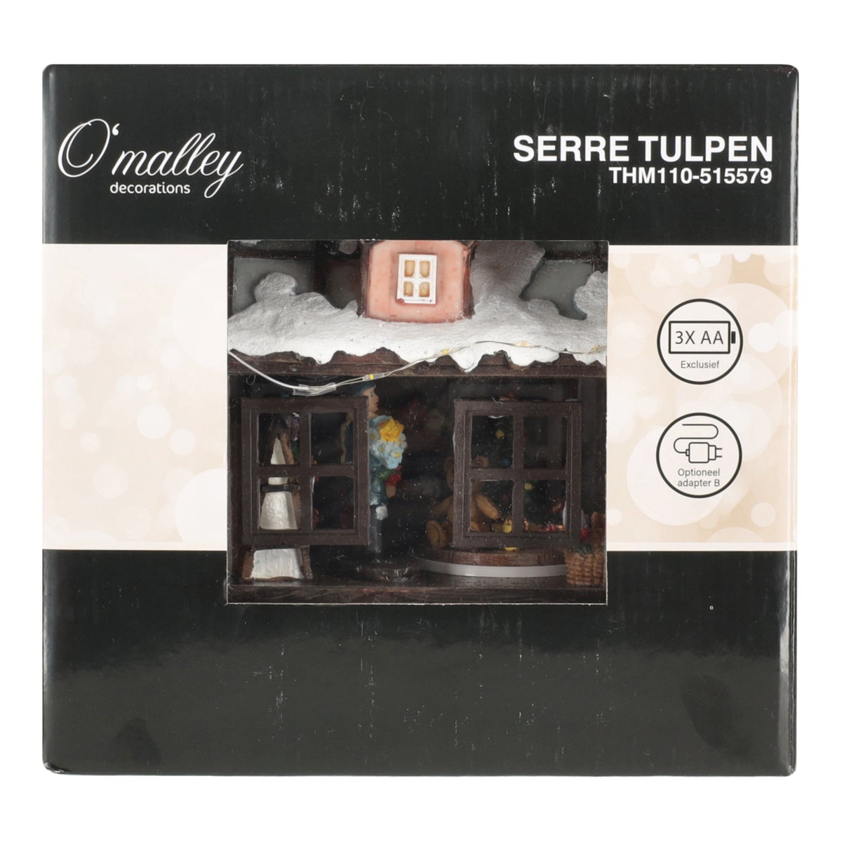 Kerstdorp serre tulpen 19x15x18cm Kerstdorp serre tulpen 19x15x18cm