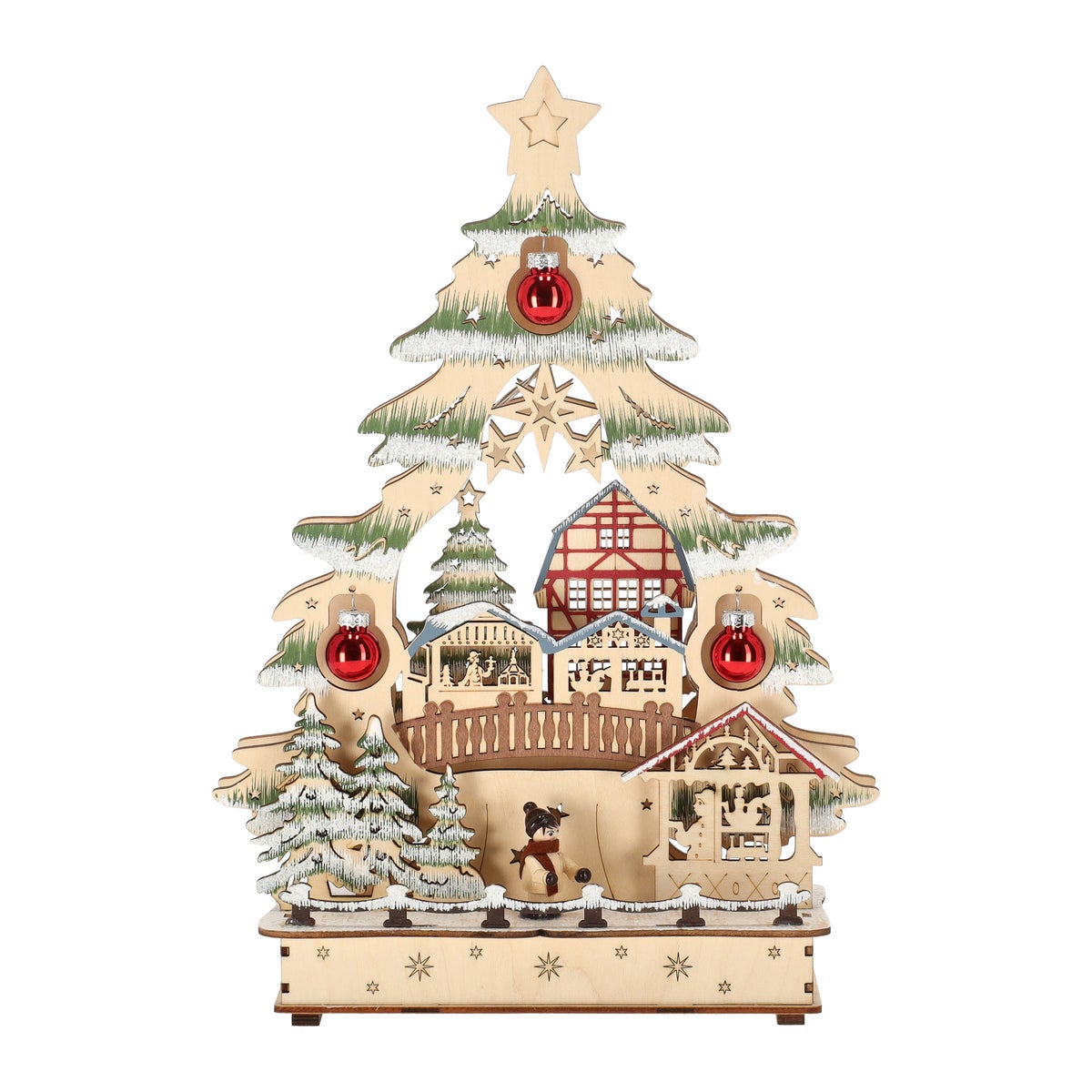 Kerstdorp boom met bos 24x33cm Kerstdorp boom met bos 24x33cm