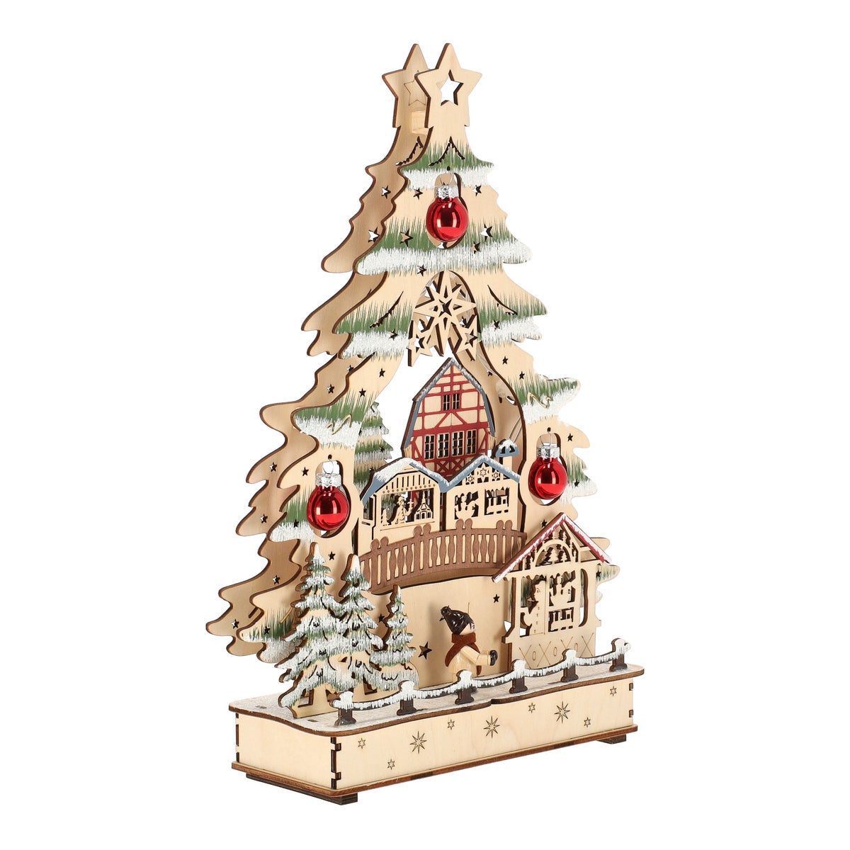 Kerstdorp boom met bos 24x33cm Kerstdorp boom met bos 24x33cm