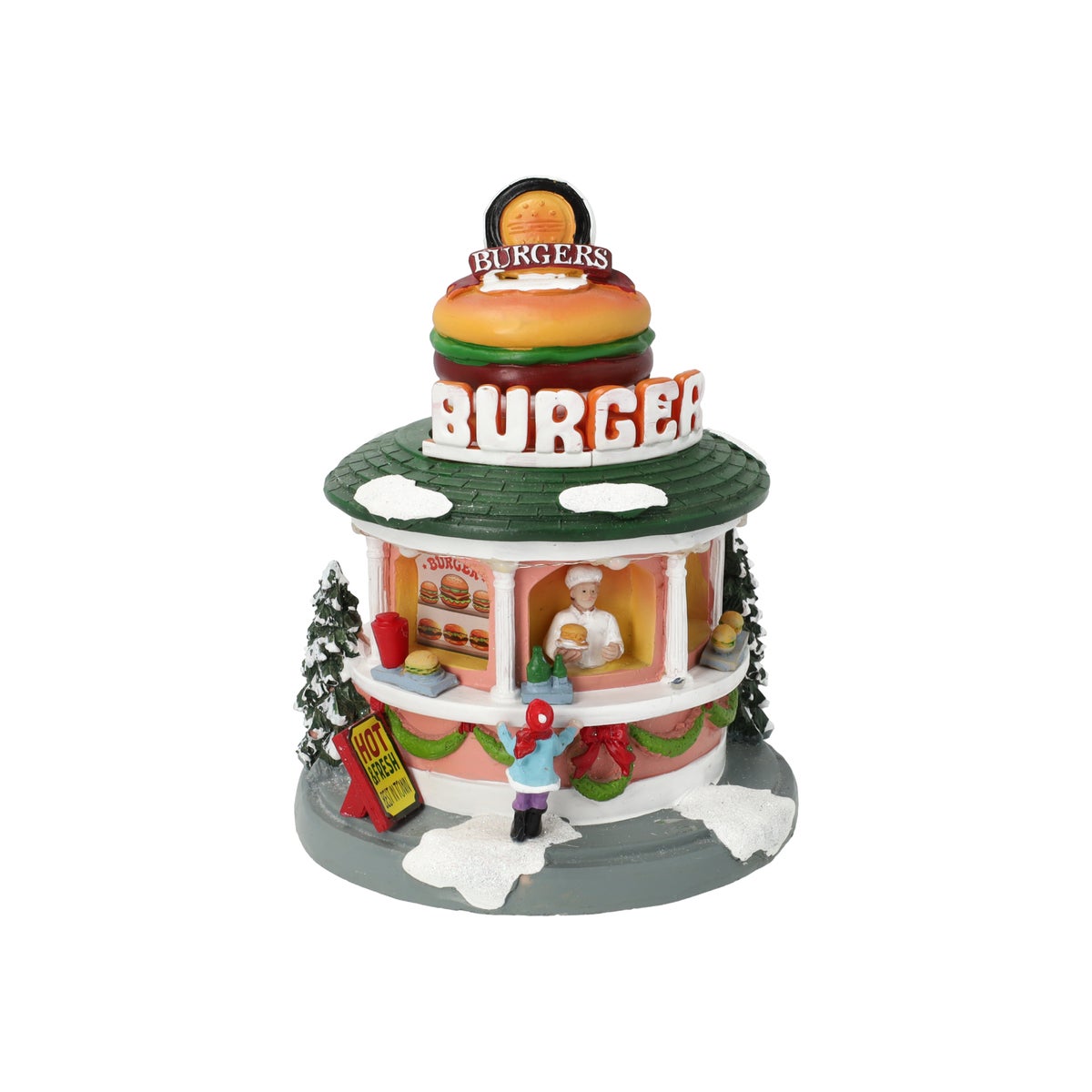 Kerstdorp Hamburger kiosk 18 cm Kerstdorp Hamburger kiosk 18 cm
