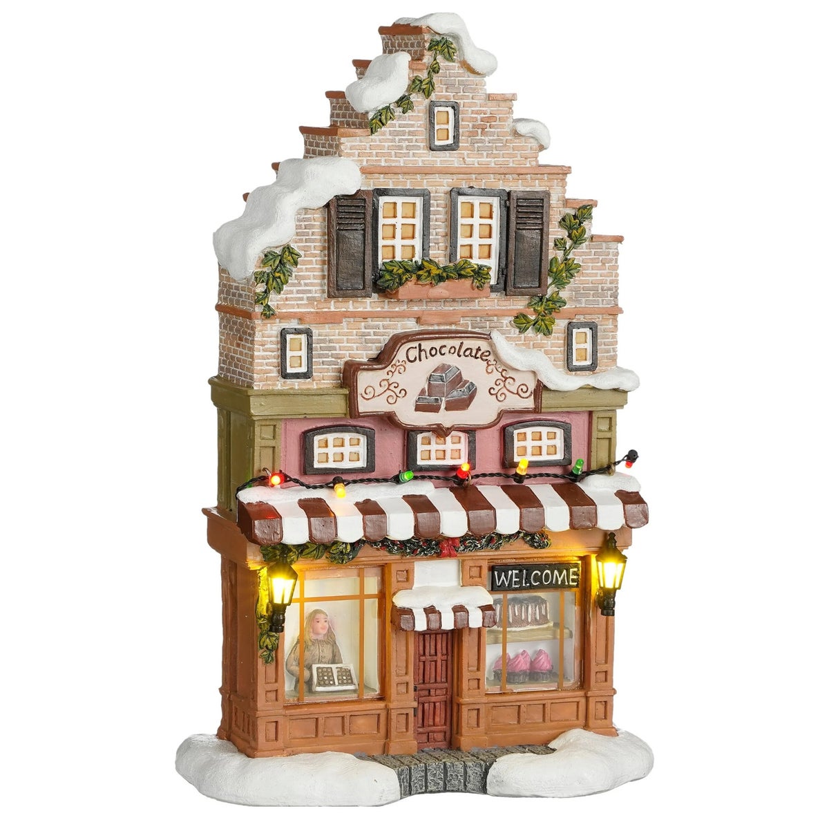 Kerstdorp Chocoladewinkel 17x8x27cm Kerstdorp Chocoladewinkel 17x8x27cm