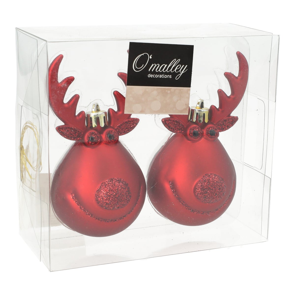 Rendier hangers ruby red 2 stuks Rendier hangers ruby red 2 stuks