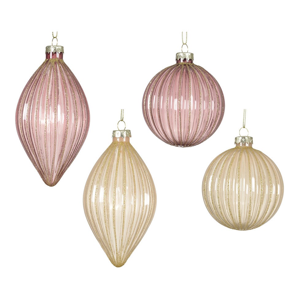 Hanger glas pegel roze creme 8 cm Hanger glas pegel roze creme 8 cm