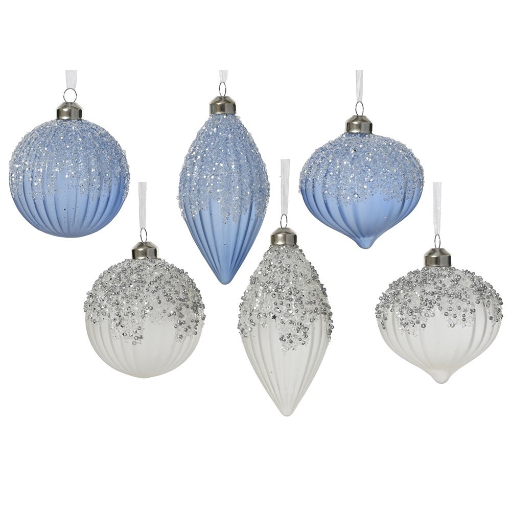 Hanger glas pegel blauw 8 cm Hanger glas pegel blauw 8 cm