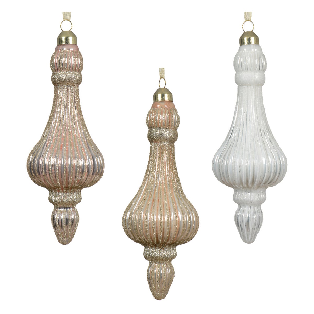 Hanger pegel glas wit goud Hanger pegel glas wit goud