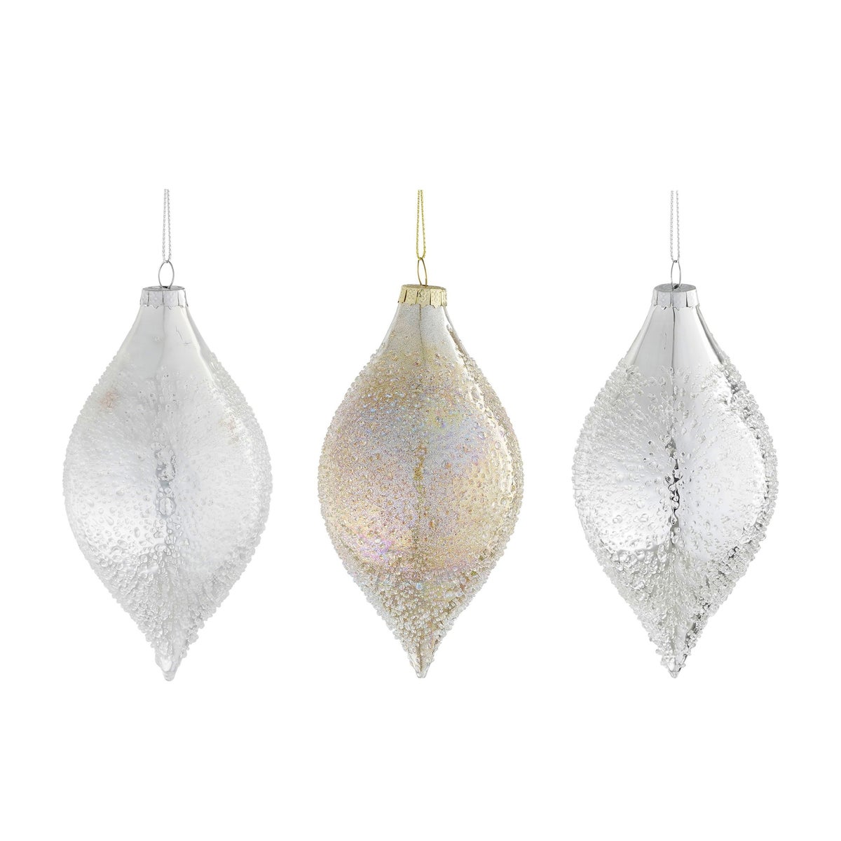 Hanger glas zilver goud 13cm Hanger glas zilver goud 13cm