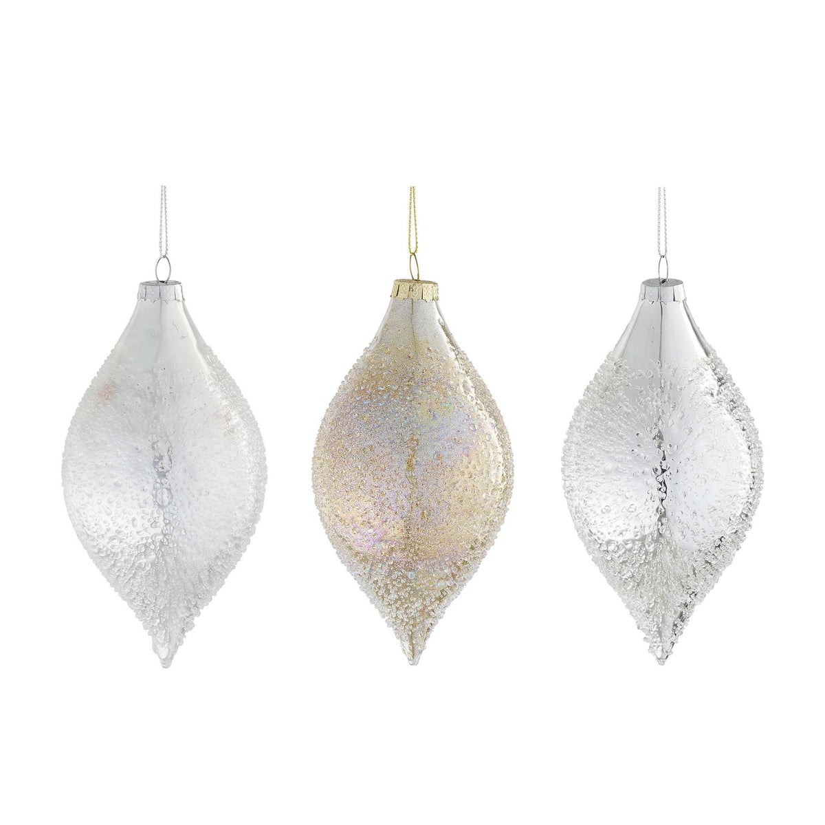 Hanger glas zilver goud 13 cm 3ass Hanger glas zilver goud 13 cm 3ass