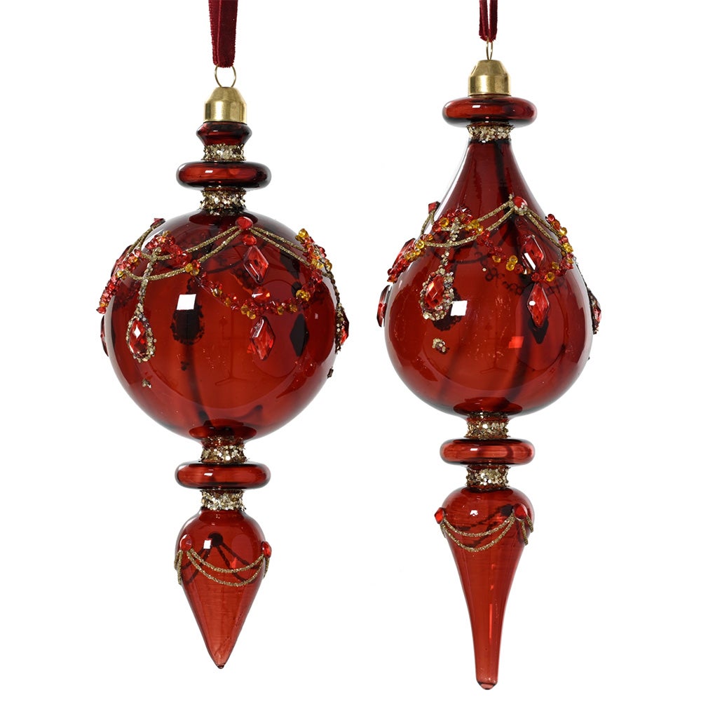 Hanger pegel glas rood 18 cm Hanger pegel glas rood 18 cm