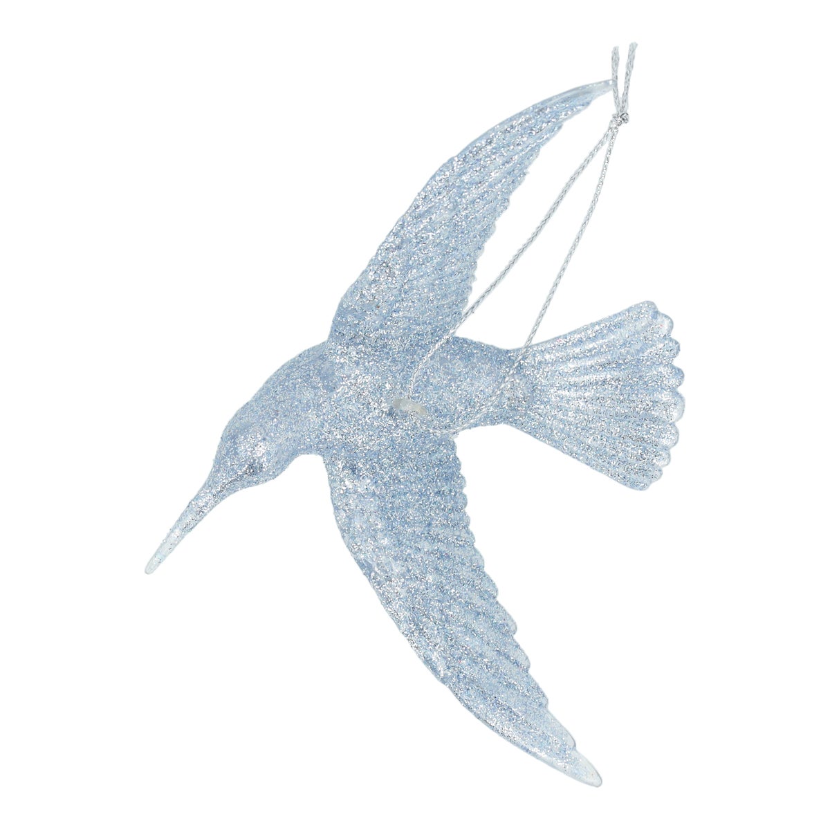 Anhänger Eisvogel Glitzer eisblau 14 cm Anhänger Eisvogel Glitzer eisblau 14 cm