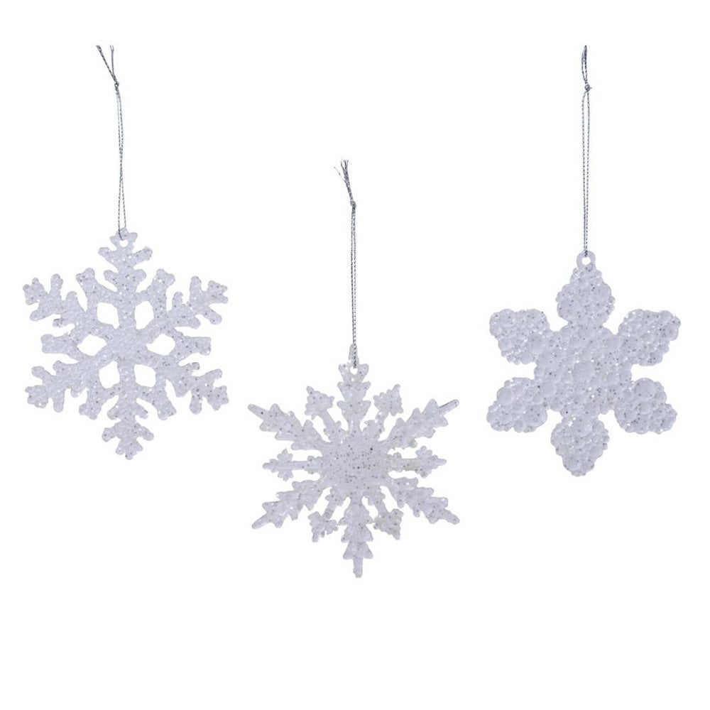 Hanger sneeuwvlok transparant 10 cm Hanger sneeuwvlok transparant 10 cm