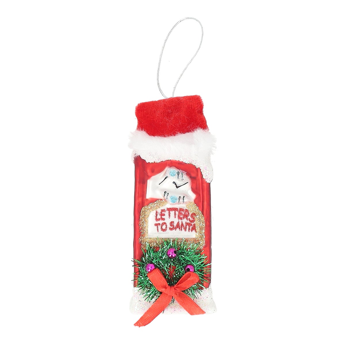 Hanger Brievenbus met muts rood glas Hanger Brievenbus met muts rood glas