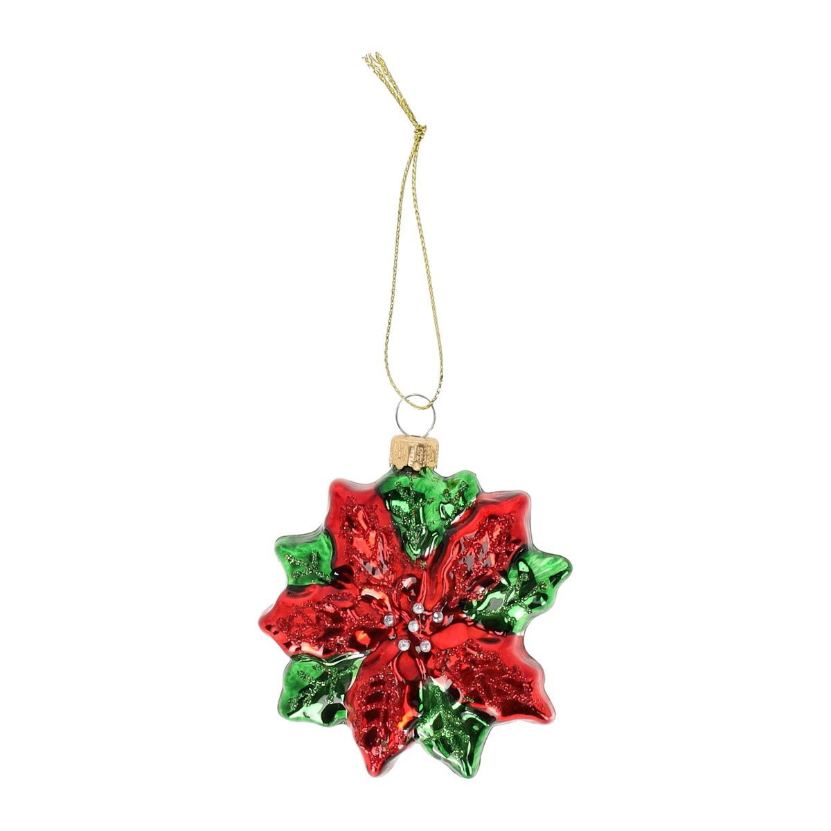 Hanger glas kerstster klein rood Hanger glas kerstster klein rood