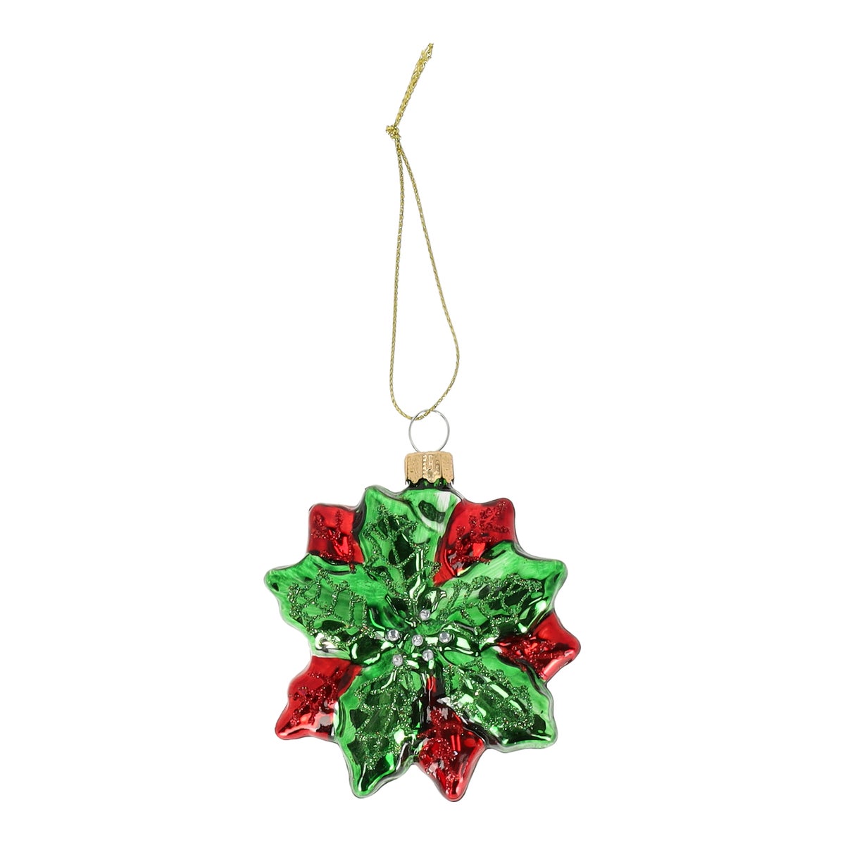 Hanger glas kerstster klein rood Hanger glas kerstster klein rood
