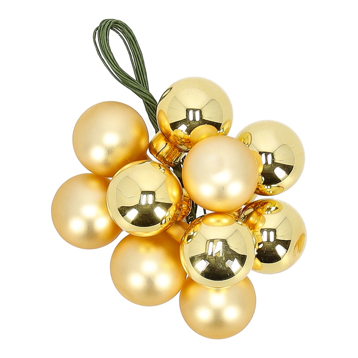 Kerstbal tros 2 cm 10st. goud Kerstbal tros 2 cm 10st. goud