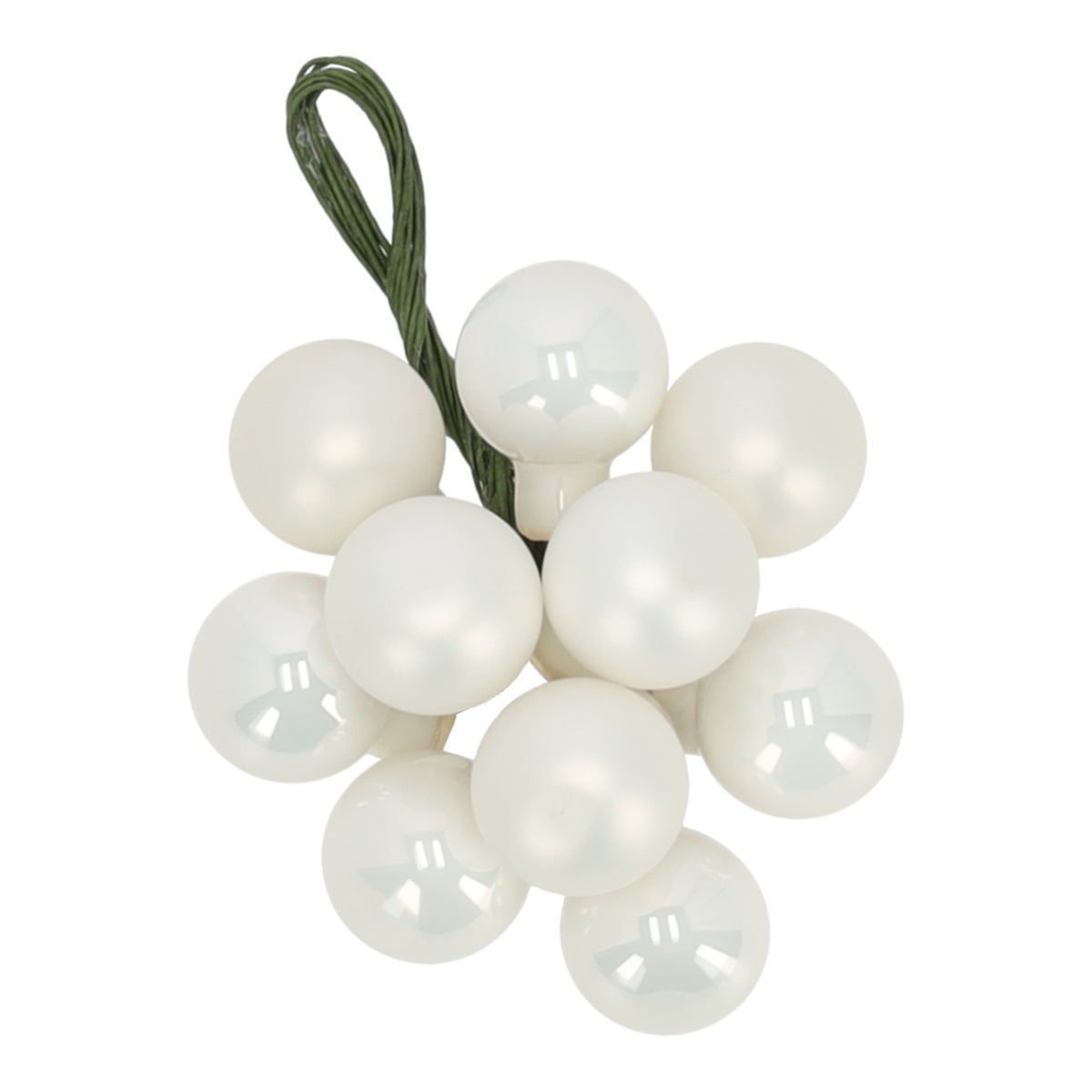 Kerstbal tros 2cm 10st wit Kerstbal tros 2cm 10st wit