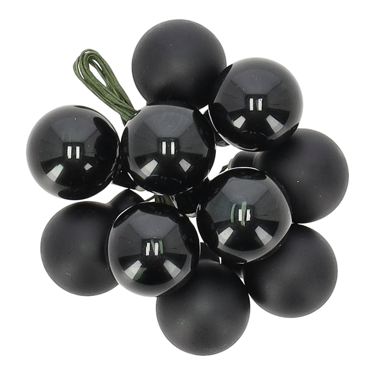 Kerstbal tros 2 cm 10 stuks zwart Kerstbal tros 2 cm 10 stuks zwart