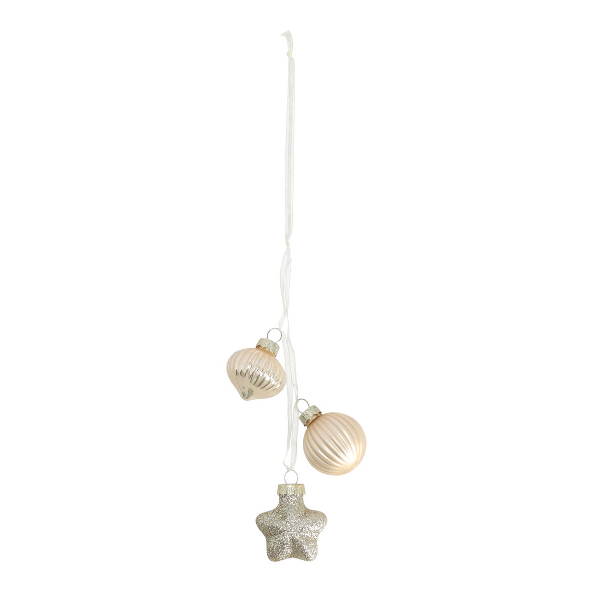 Kerstbal tros mix 3st pearl Kerstbal tros mix 3st pearl