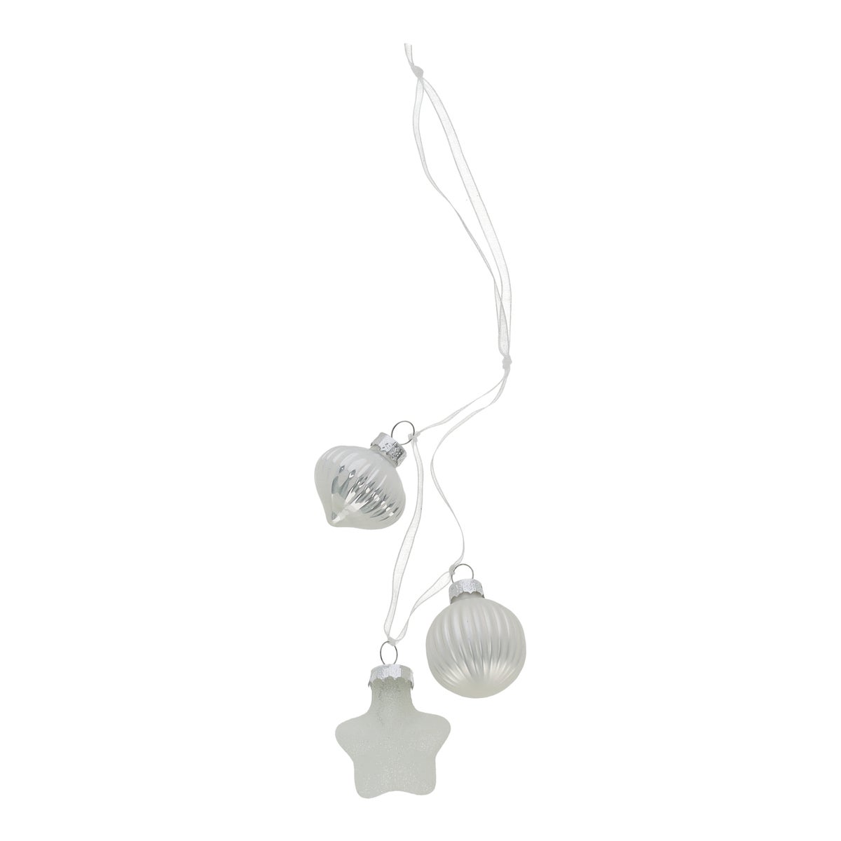 Kerstbal tros mix 3 stuks wit Kerstbal tros mix 3 stuks wit