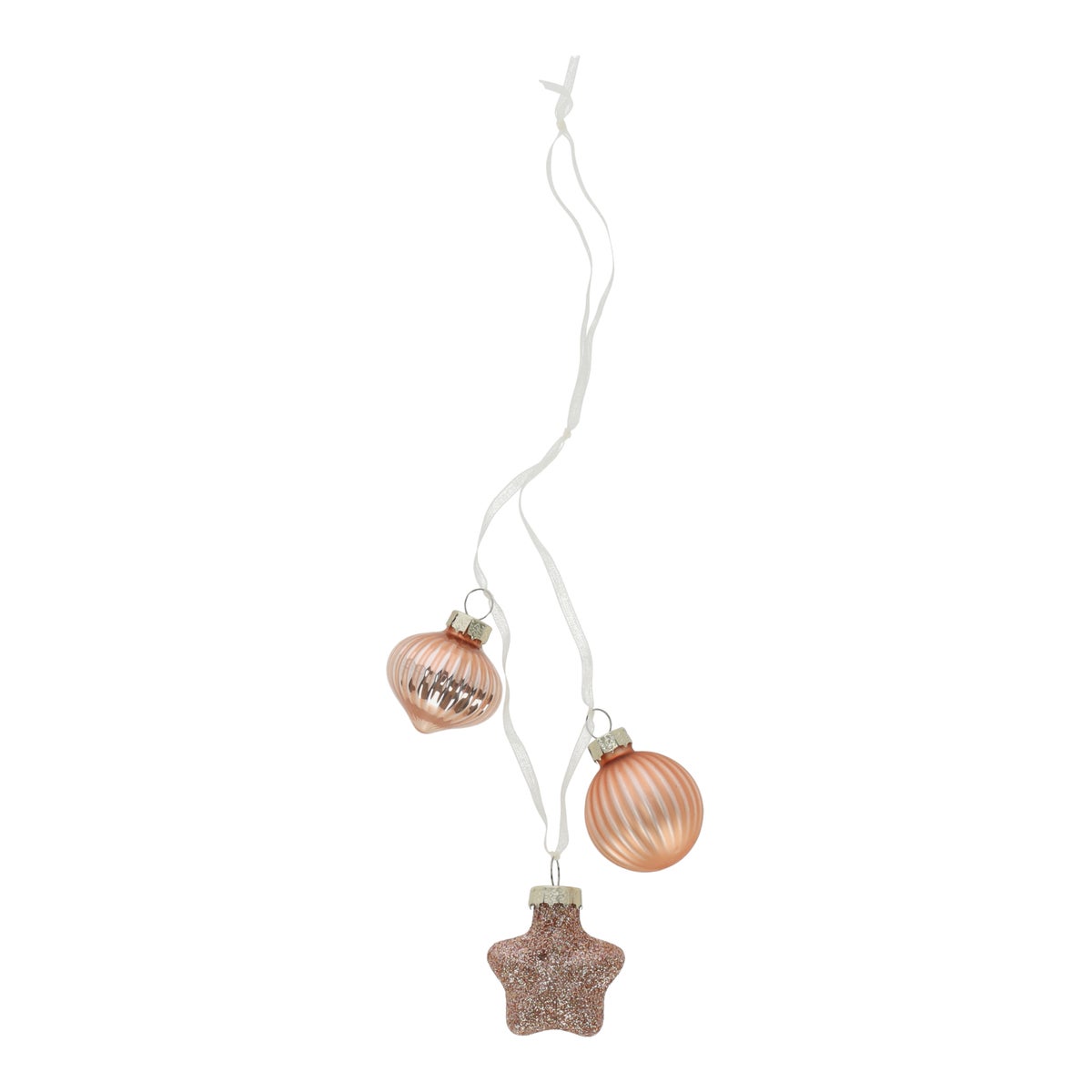 Kerstbal tros mix 3 stuks roze goud Kerstbal tros mix 3 stuks roze goud