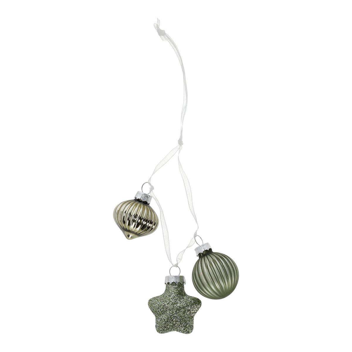 Kerstbal tros mix 3 stuks rosemary green Kerstbal tros mix 3 stuks rosemary green