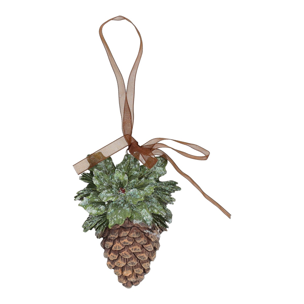 Hanger dennenappel groot groen 9 cm Hanger dennenappel groot groen 9 cm