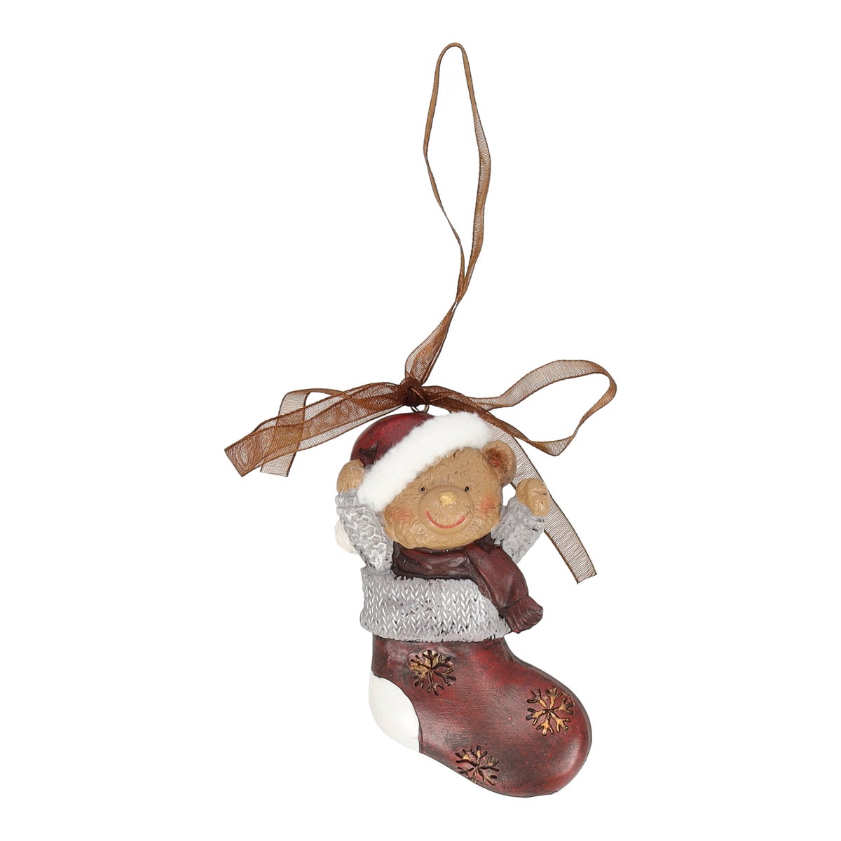 Hanger cadeau beer grijs 8 cm Hanger cadeau beer grijs 8 cm