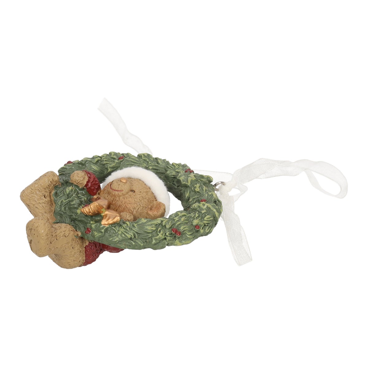 Hanger krans beer groen 10 cm Hanger krans beer groen 10 cm