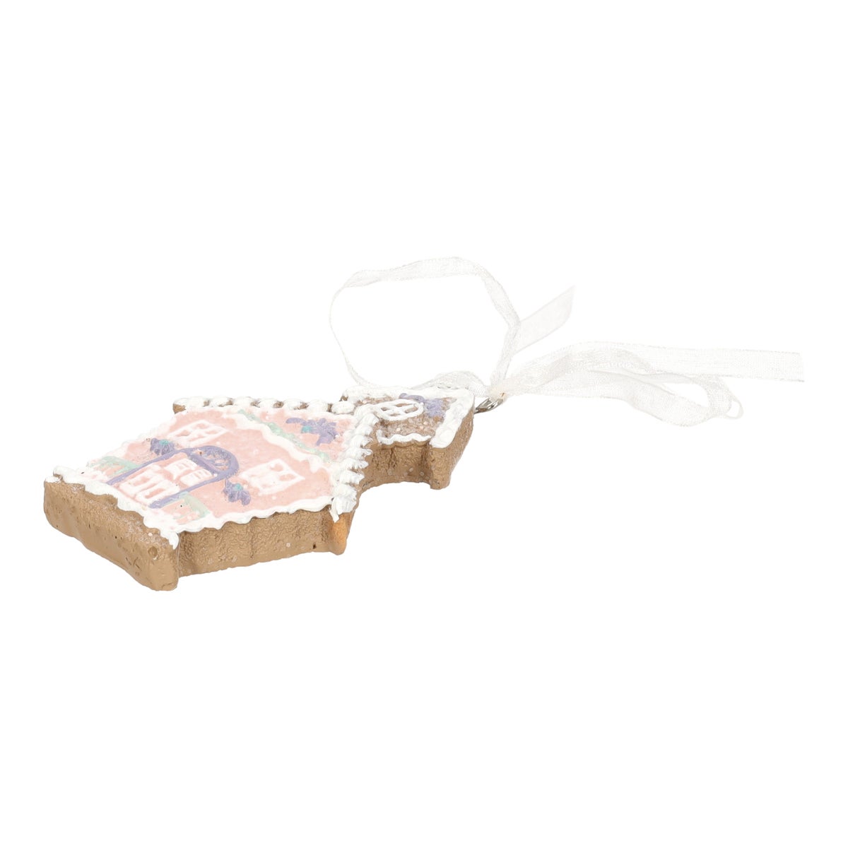 Hanger huis gingerbread roze 10 cm Hanger huis gingerbread roze 10 cm