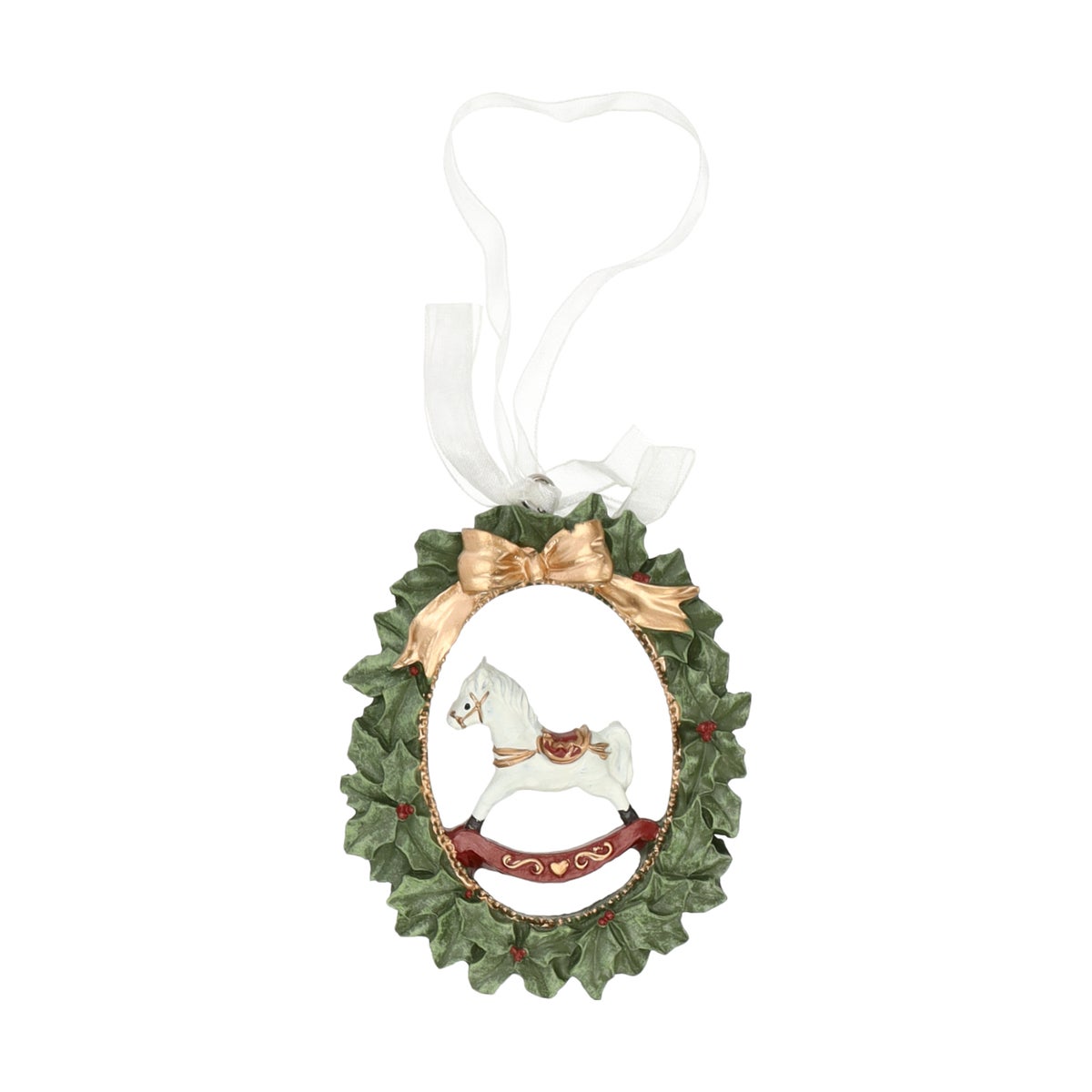 Hanger krans hobbelpaard groen 9 cm Hanger krans hobbelpaard groen 9 cm