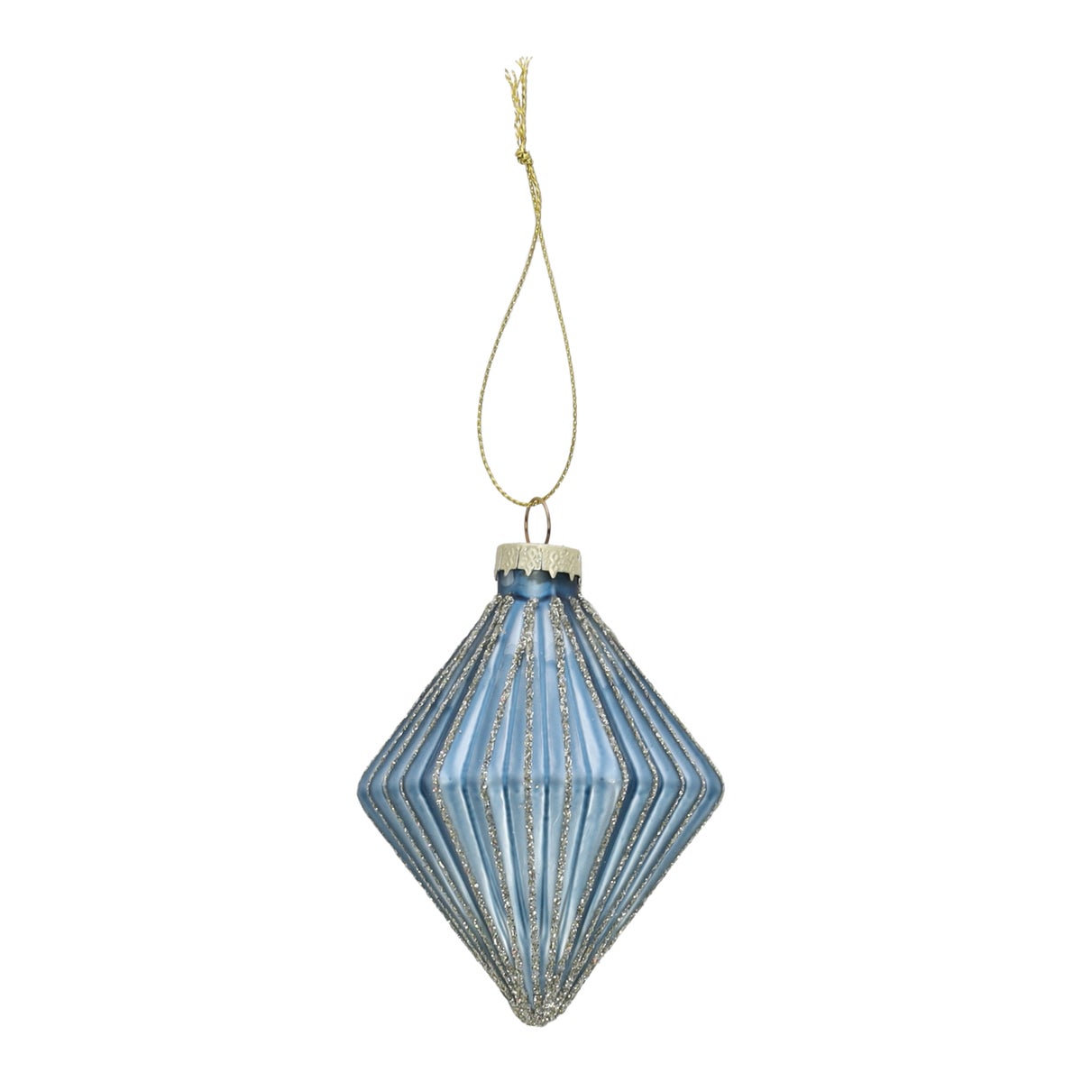 Hanger glas diamant 9 cm blauw Hanger glas diamant 9 cm blauw