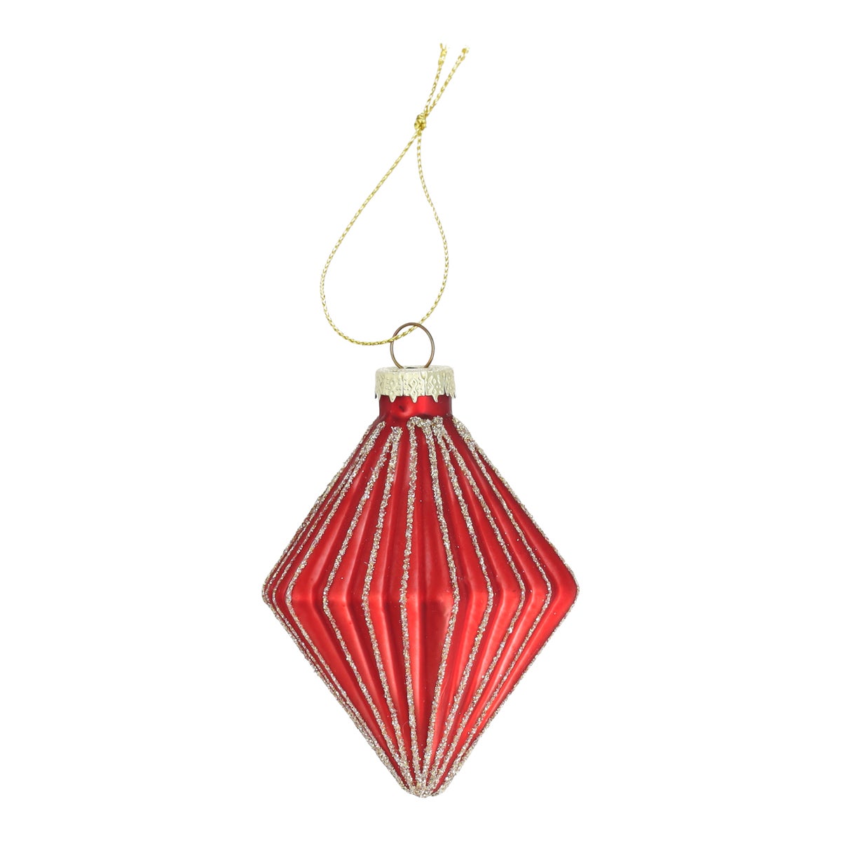 Hanger glas diamant 9 cm rood Hanger glas diamant 9 cm rood