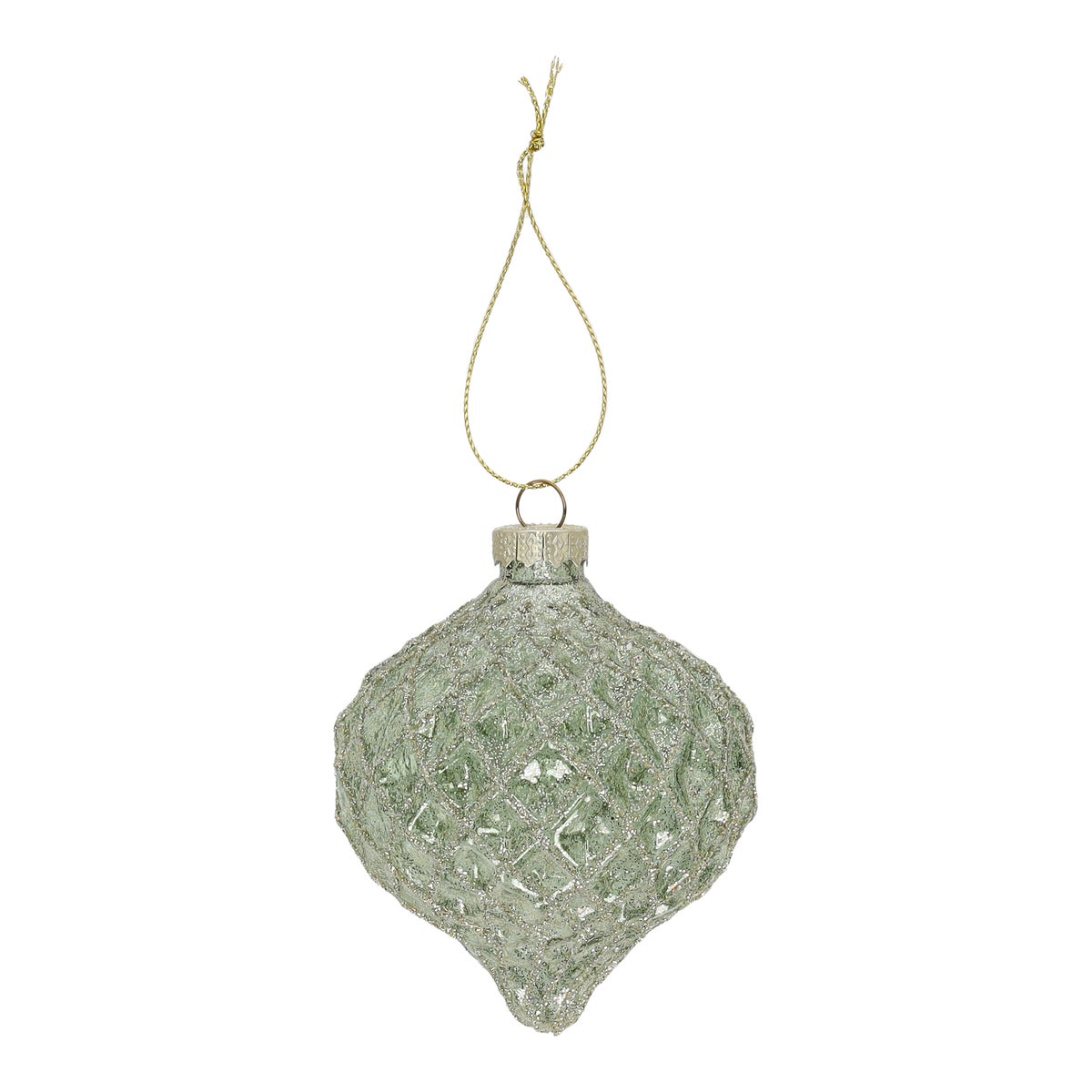 Hanger glas bal 8 cm groen Hanger glas bal 8 cm groen