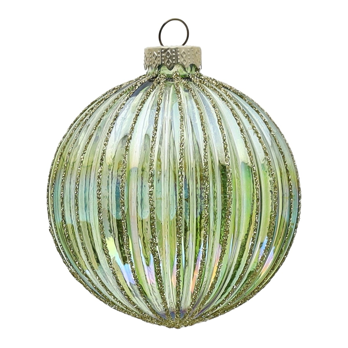 Hanger glas bal 8 cm groen Hanger glas bal 8 cm groen