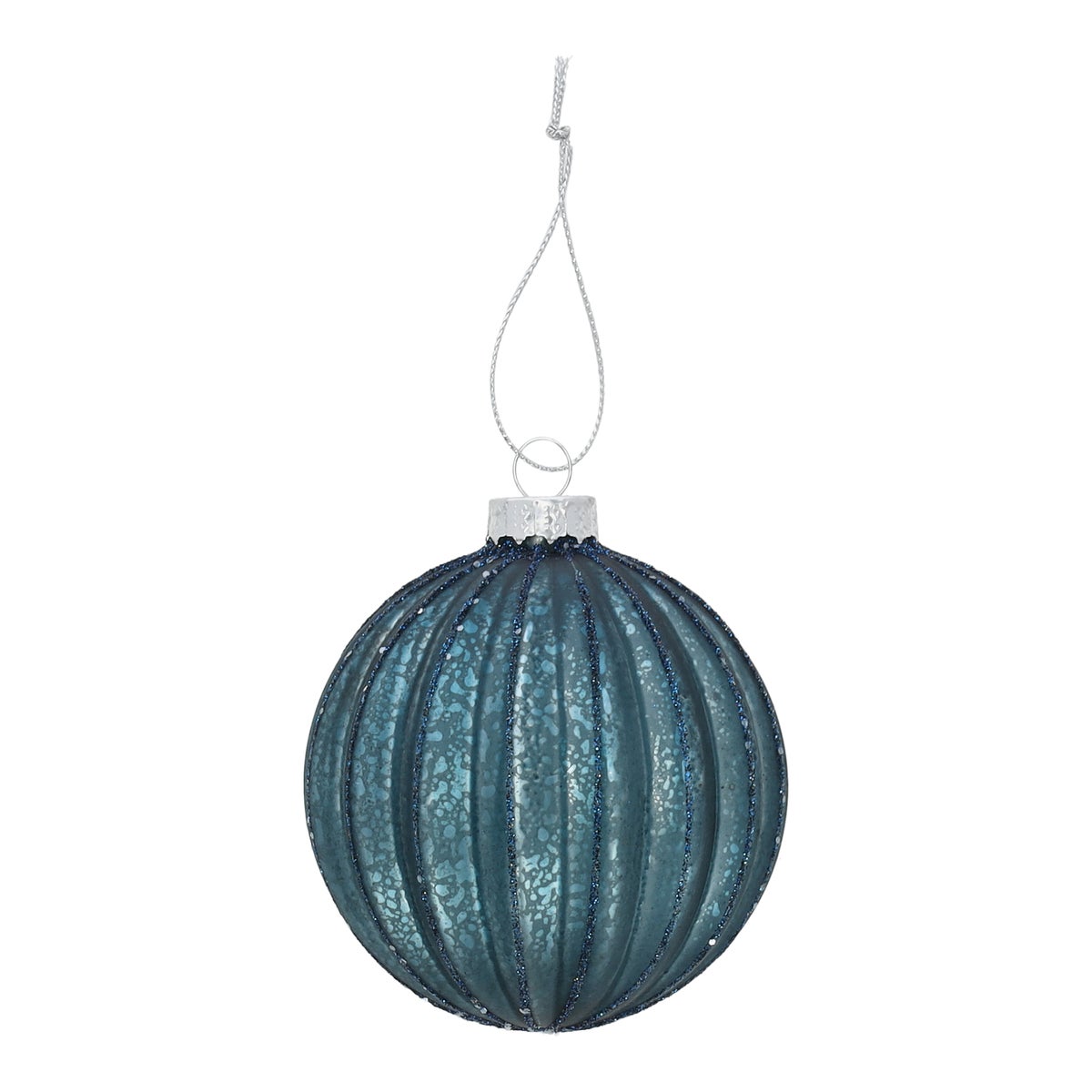 Hanger glas bal 8 cm blauw Hanger glas bal 8 cm blauw