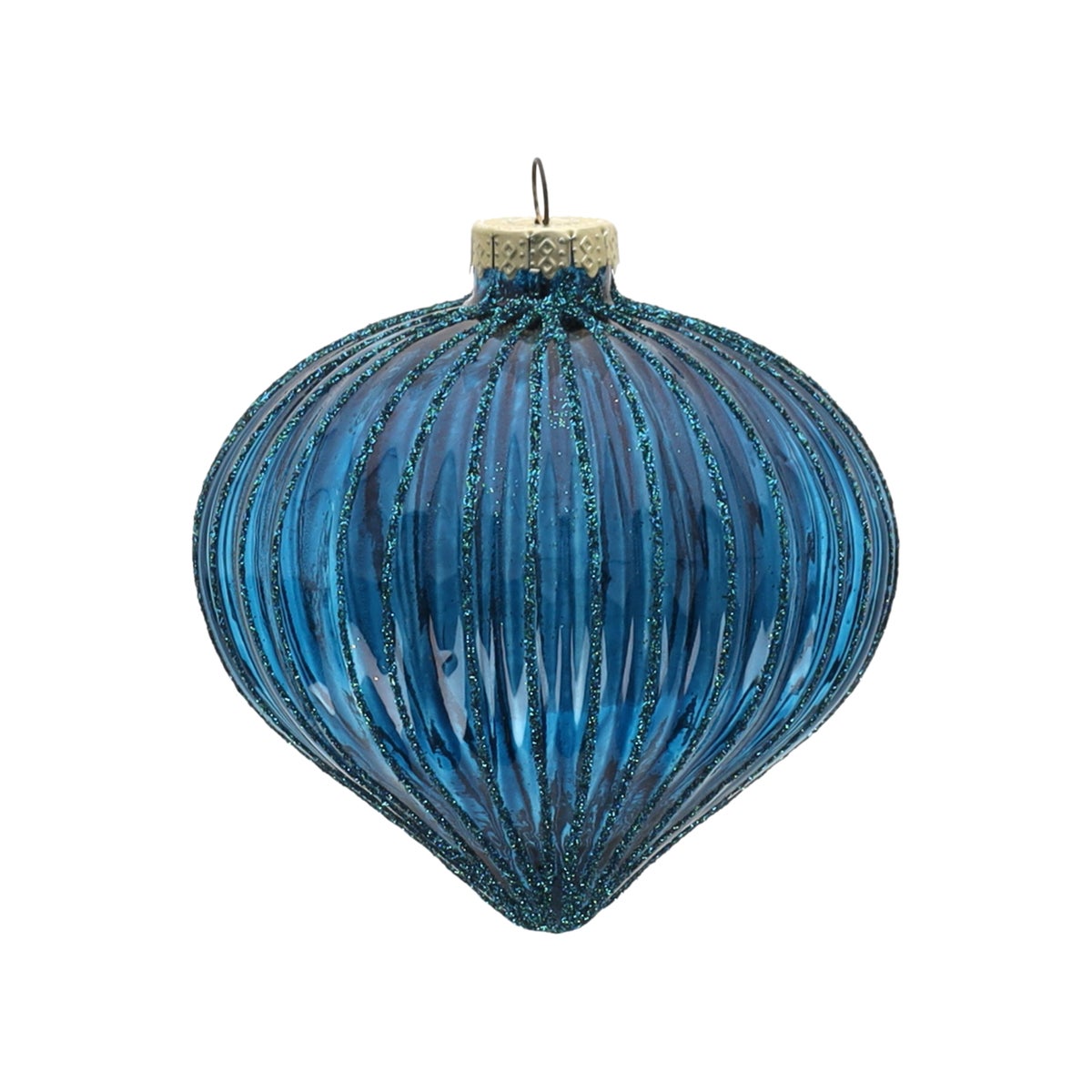 Hanger glas bal 10 cm blauw Hanger glas bal 10 cm blauw