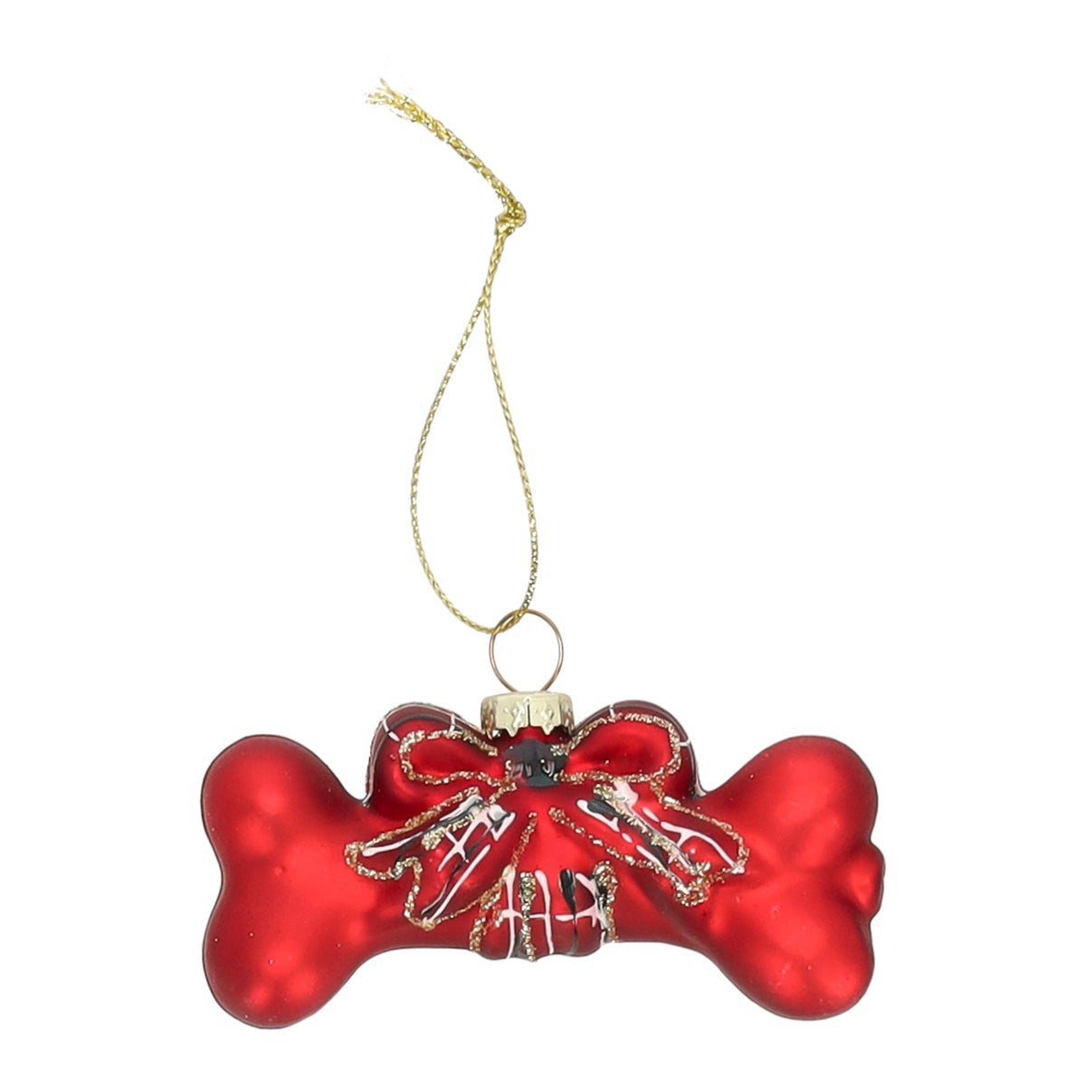 Hanger glas hondenbot rood Hanger glas hondenbot rood