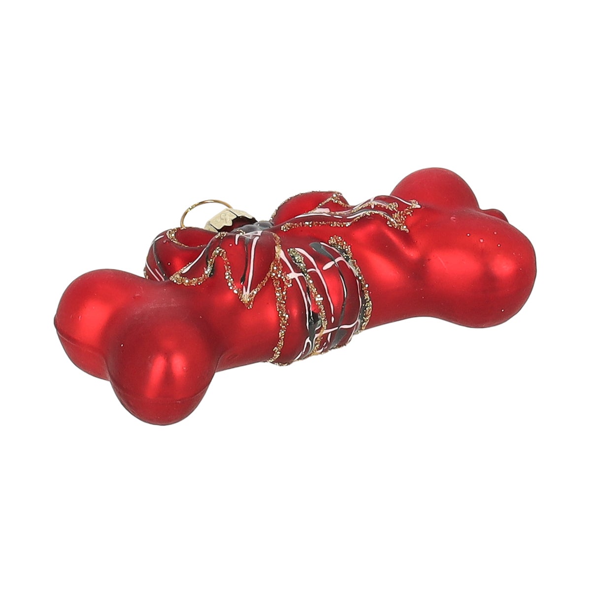 Hanger glas hondenbot rood Hanger glas hondenbot rood