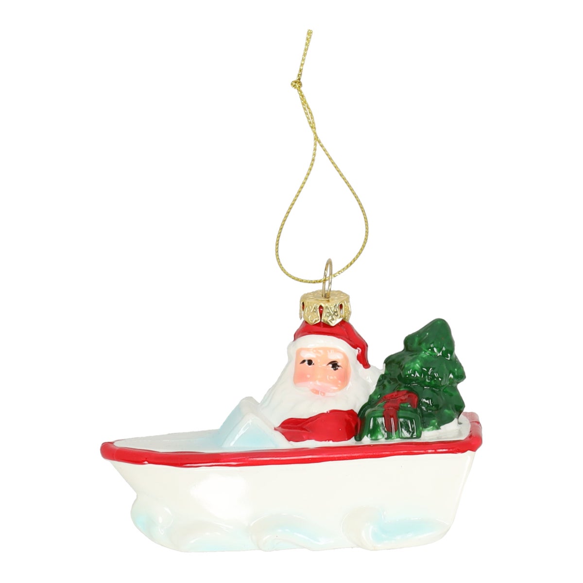 Hanger kerstman in bad 10 x 6 cm Hanger kerstman in bad 10 x 6 cm