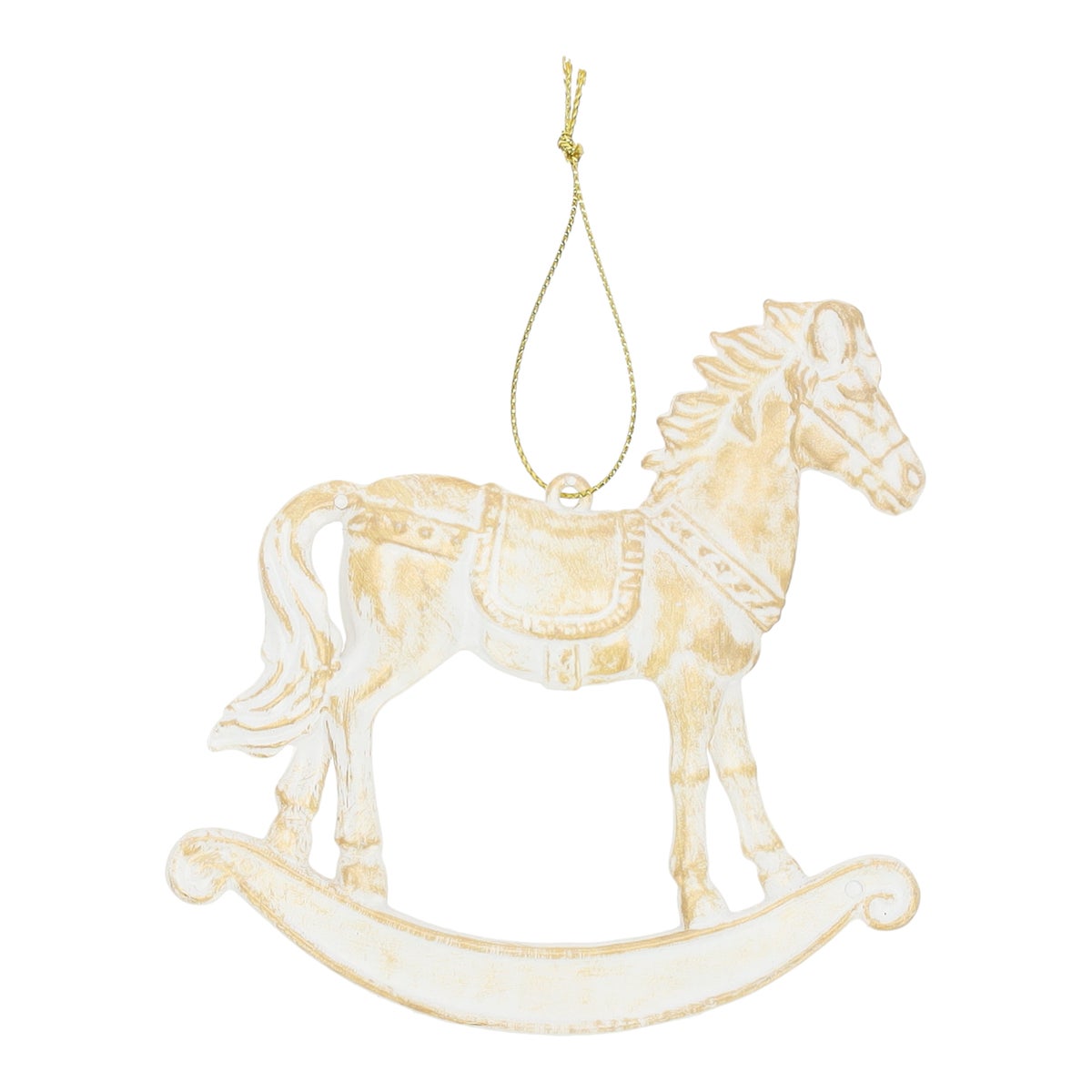 Hanger schommelpaard goud 11 x 10 cm Hanger schommelpaard goud 11 x 10 cm