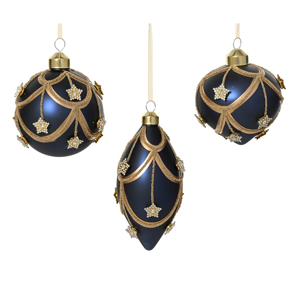 Hanger glas pegel blauw 8 cm Hanger glas pegel blauw 8 cm