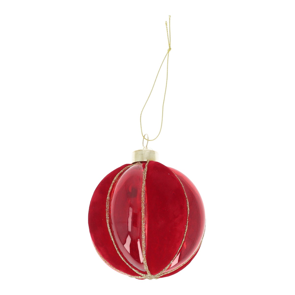 Kerstbal 8 cm twist velvet rood Kerstbal 8 cm twist velvet rood