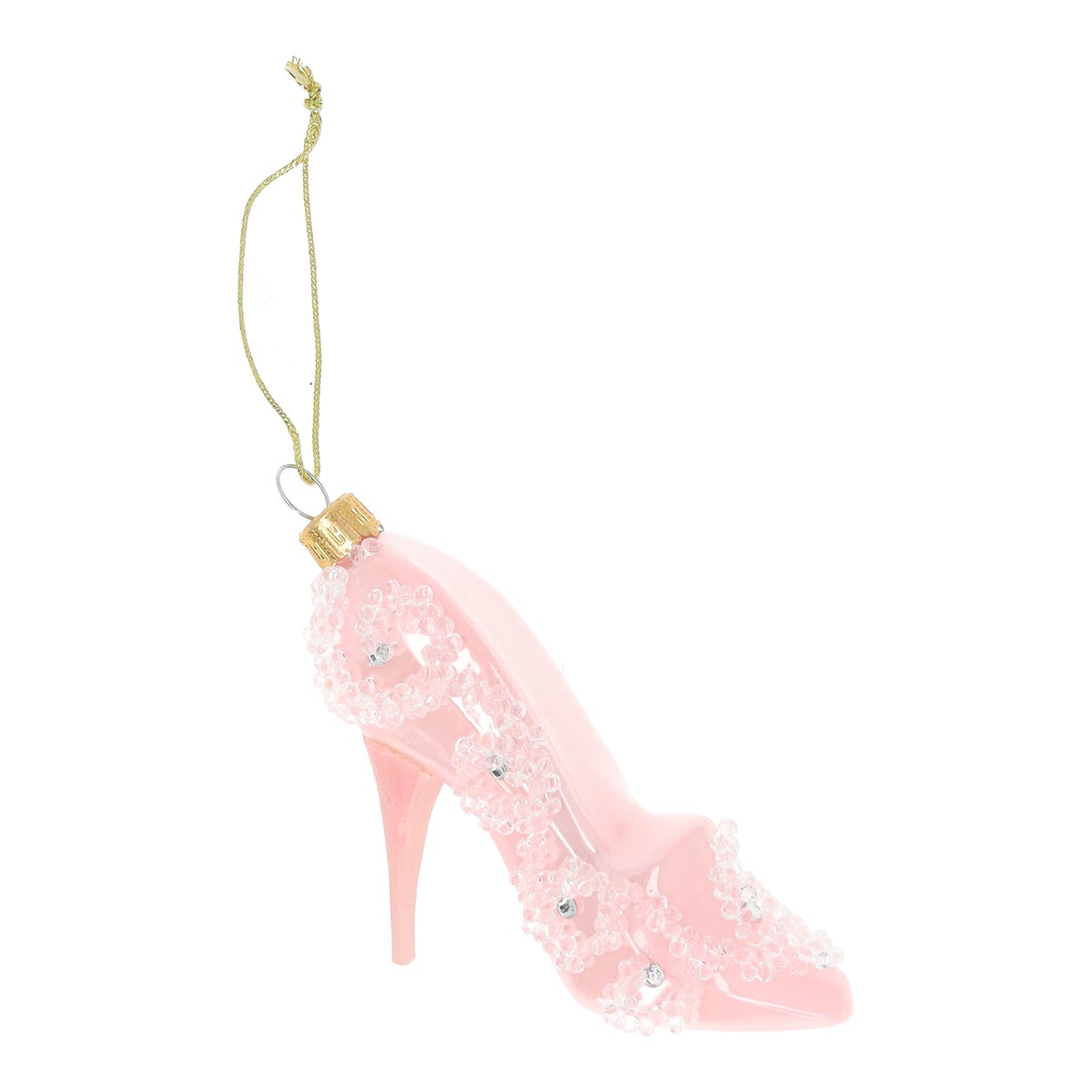 Hanger Schoen roze glas Hanger Schoen roze glas