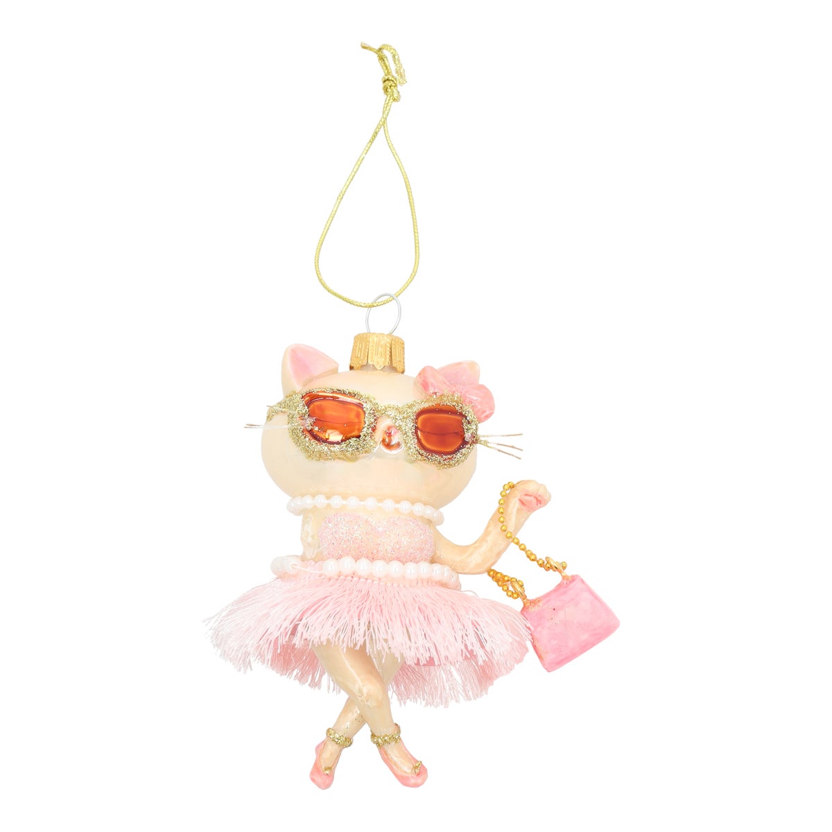 Hanger glas kat fashion roze Hanger glas kat fashion roze