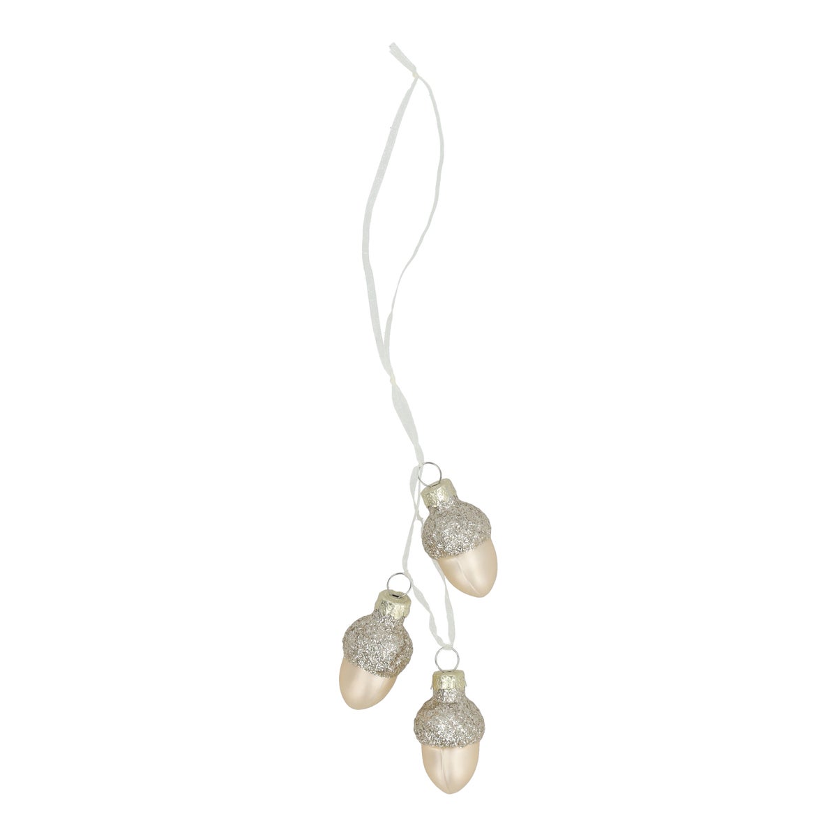 Kerstbal eikel 3st. pearl Kerstbal eikel 3st. pearl