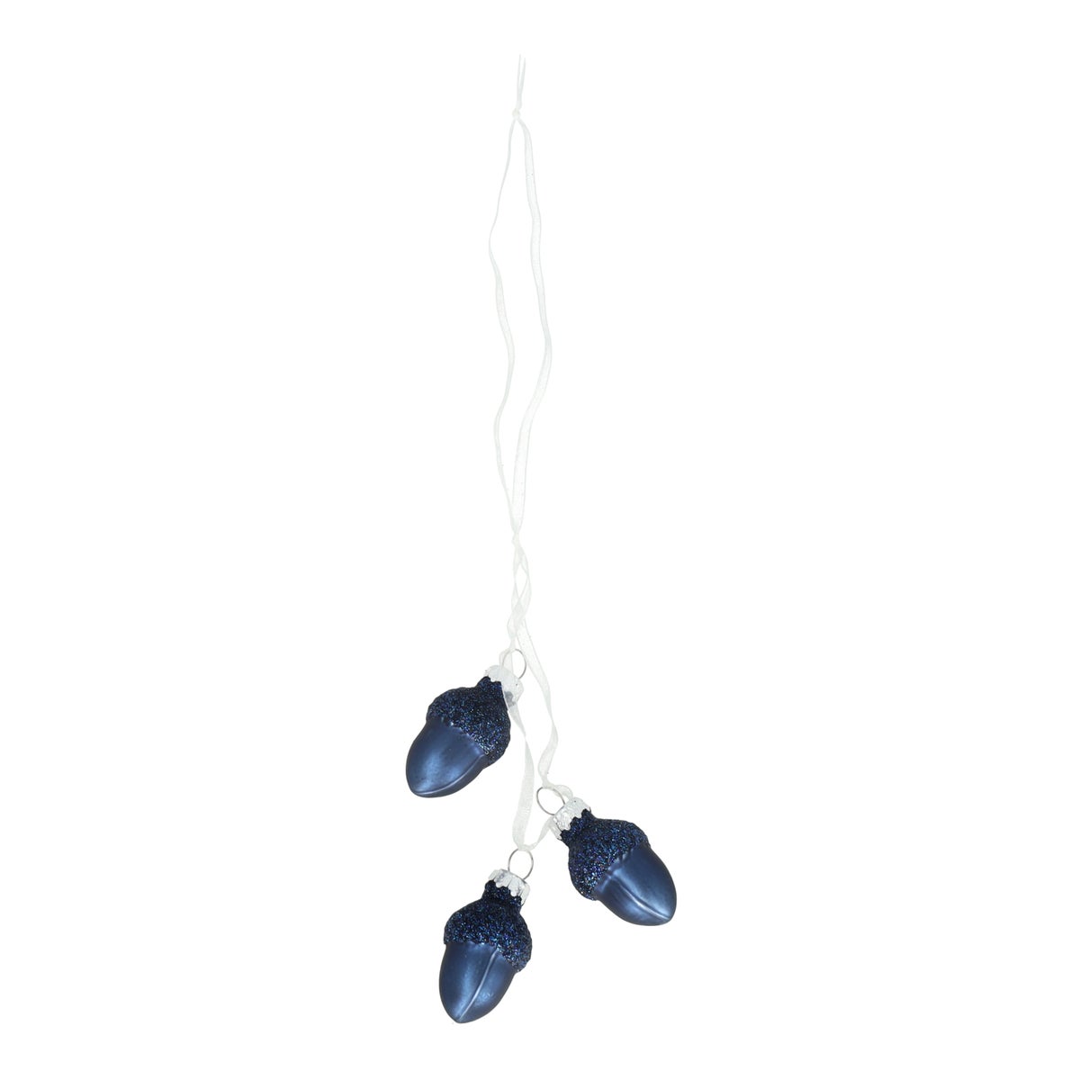 Kerstbal eikel 3st. midnight blue Kerstbal eikel 3st. midnight blue
