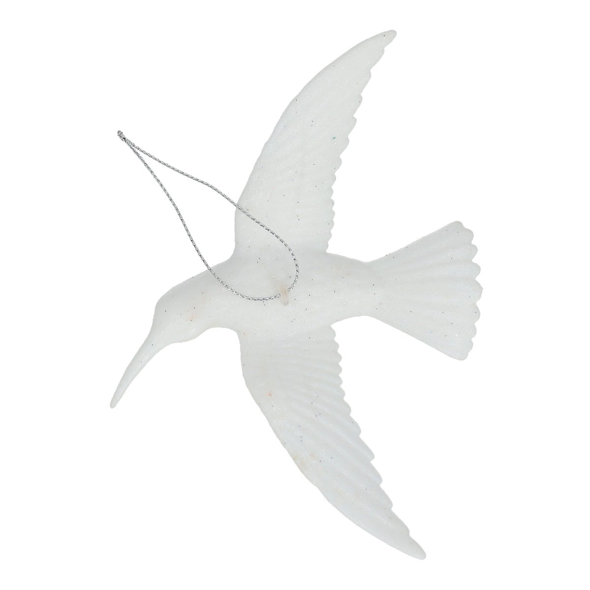 Hanger ijsvogel glitter wit 14 cm Hanger ijsvogel glitter wit 14 cm