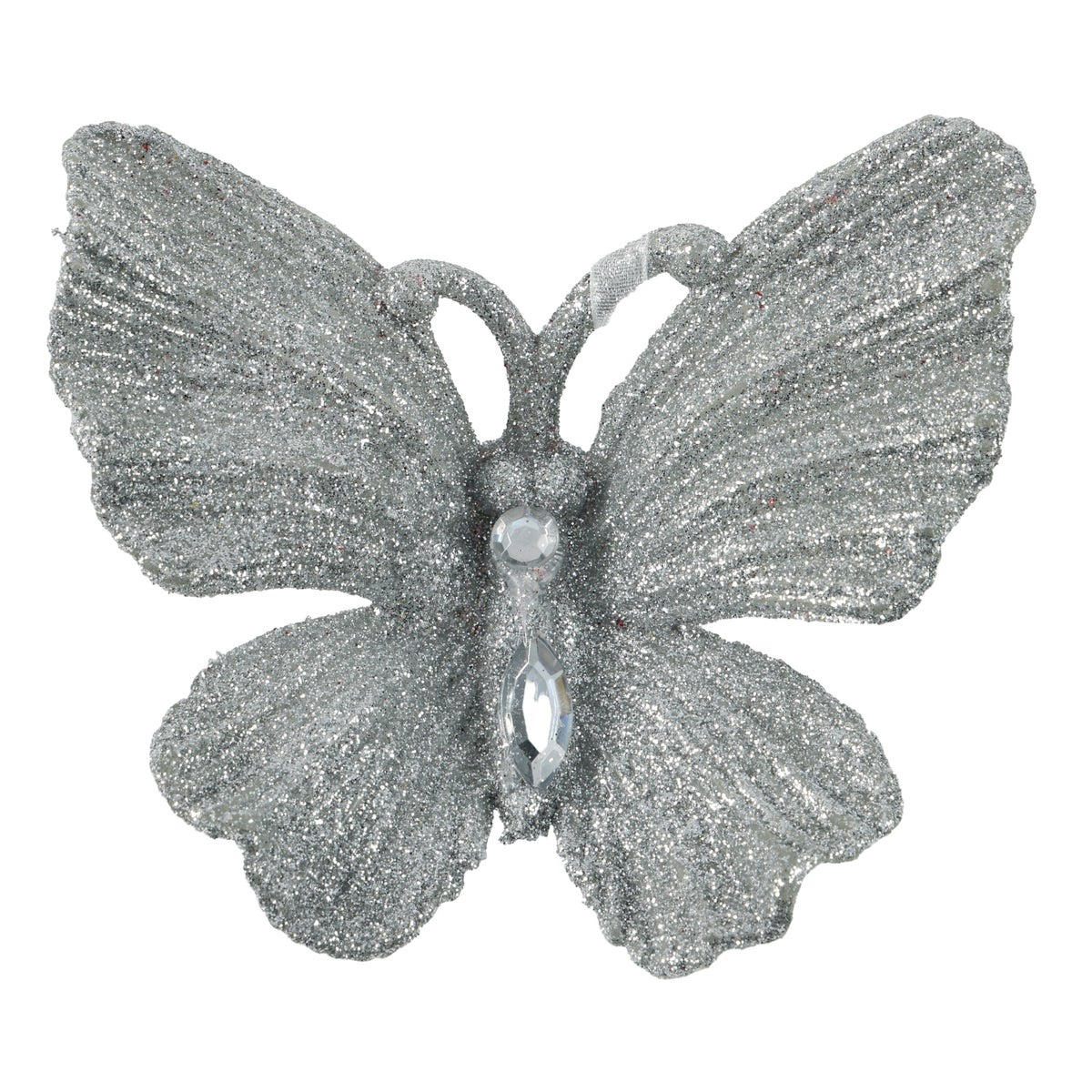Anhänger Schmetterling Glitzer Silber 11 x 10 cm Anhänger Schmetterling Glitzer Silber 11 x 10 cm