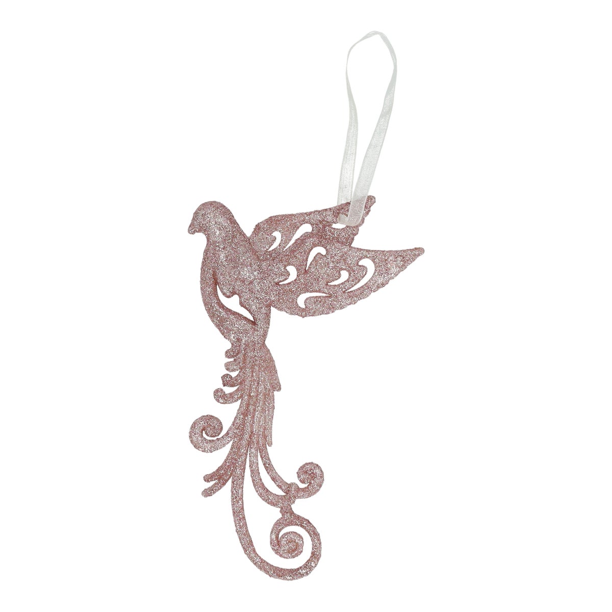 Hanger Paradijsvogel glitter roze 16 cm Hanger Paradijsvogel glitter roze 16 cm