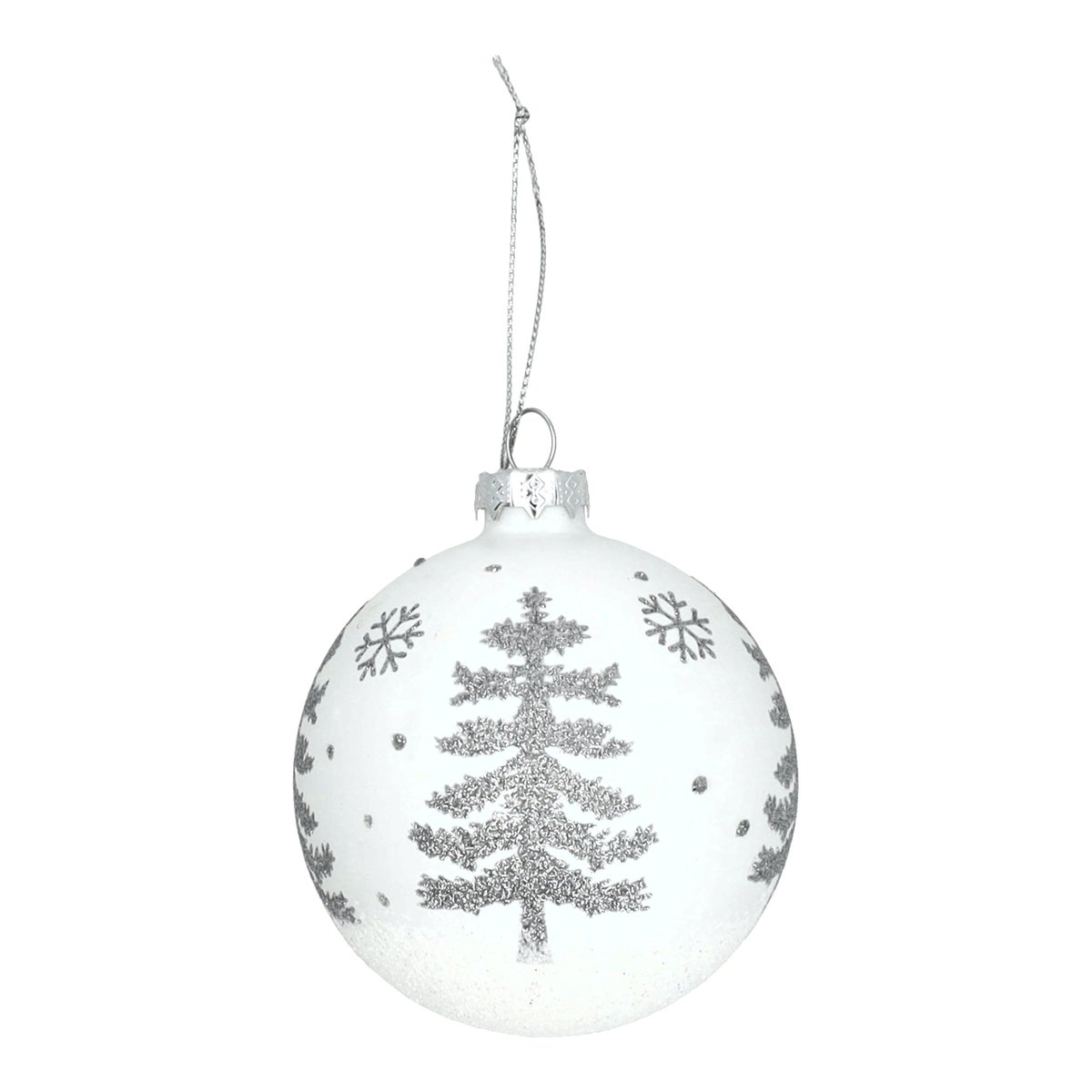Bal Boom zilver/wit 8 cm Bal Boom zilver/wit 8 cm